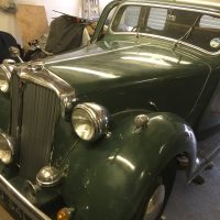Rover P3 1948 saloon, 4 light, export model , 2103 cc , 6 cyl. in green.